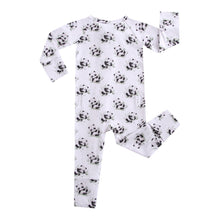 Load image into Gallery viewer, Lucky Panda Zippered Baby Romper
