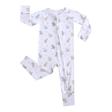 Load image into Gallery viewer, Dino Derby Zippered Baby Romper
