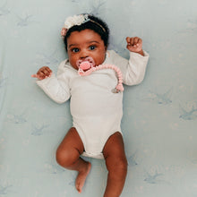 Load image into Gallery viewer, Jersey Knit Polyester Crib Sheet in Tranquil Skies

