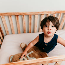Load image into Gallery viewer, Jersey Knit Polyester Crib Sheet in Herringbone Haven
