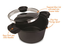 Load image into Gallery viewer, MASTERPAN Nonstick Stock &amp; Pasta Pot With Glass Lid Strainer, 5 QT., 9" (23cm)
