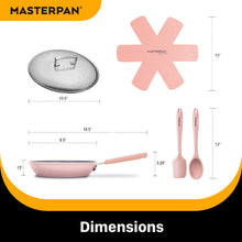 Load image into Gallery viewer, MASTERPAN Ceramic Nonstick Stovetop Oven Frypan &amp; Skillet &amp; Stainless Steel Lid Set, Clay Color 9.5"(24cm)
