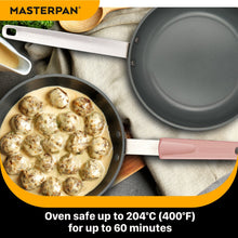 Load image into Gallery viewer, MASTERPAN Ceramic Nonstick Stovetop Oven Frypan &amp; Skillet &amp; Stainless Steel Lid Set, Clay Color 9.5"(24cm)
