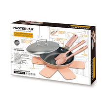 Load image into Gallery viewer, MASTERPAN Ceramic Nonstick Stovetop Oven Frypan &amp; Skillet &amp; Stainless Steel Lid Set, Clay Color 9.5"(24cm)
