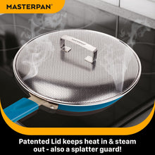 Load image into Gallery viewer, MASTERPAN Ceramic Nonstick Stovetop Oven Frypan &amp; Skillet &amp; Stainless Steel Lid Set, Azure Color 9.5"(24cm)

