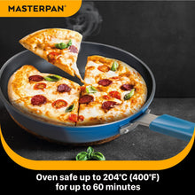 Load image into Gallery viewer, MASTERPAN Ceramic Nonstick Stovetop Oven Frypan &amp; Skillet &amp; Stainless Steel Lid Set, Azure Color 9.5"(24cm)
