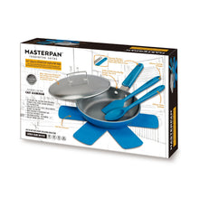 Load image into Gallery viewer, MASTERPAN Ceramic Nonstick Stovetop Oven Frypan &amp; Skillet &amp; Stainless Steel Lid Set, Azure Color 9.5"(24cm)
