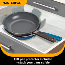 Load image into Gallery viewer, MASTERPAN Ceramic Nonstick Stovetop Oven Frypan &amp; Skillet with Stainless Steel Lid &amp; Utensils, Grey 9.5" (24cm)
