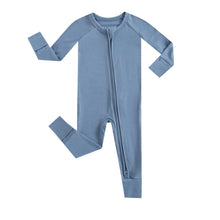Load image into Gallery viewer, Midnight Blue Zippered Baby Romper
