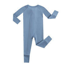 Load image into Gallery viewer, Midnight Blue Zippered Baby Romper
