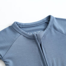 Load image into Gallery viewer, Midnight Blue Zippered Baby Romper
