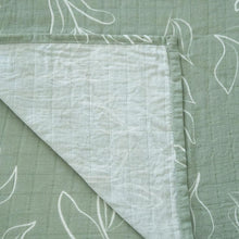 Load image into Gallery viewer, Organic Bamboo Cotton Muslin Swaddle Blanket in Natural Oasis Willow
