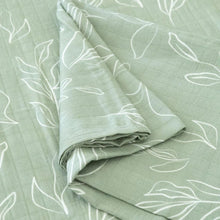 Load image into Gallery viewer, Organic Bamboo Cotton Muslin Swaddle Blanket in Natural Oasis Willow
