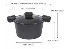Load image into Gallery viewer, MASTERPAN Nonstick Stock &amp; Pasta Pot With Glass Lid Strainer, 5 QT., 9" (23cm)
