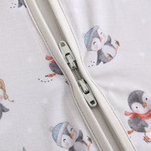 Load image into Gallery viewer, Penguins On Ice Zippered Baby Romper
