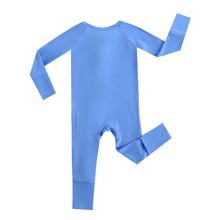 Load image into Gallery viewer, Pure Blue Zippered Baby Romper
