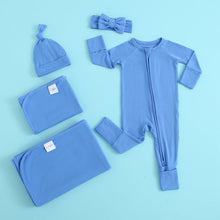 Load image into Gallery viewer, Pure Blue Zippered Baby Romper
