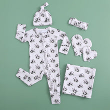 Load image into Gallery viewer, Lucky Panda Zippered Baby Romper
