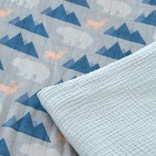 Load image into Gallery viewer, Organic Bamboo Cotton Muslin Crib Sheet in Rustic Retreat
