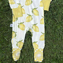 Load image into Gallery viewer, Lemon Bamboo Zip Onesie
