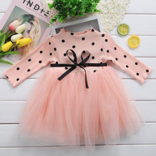 Load image into Gallery viewer, Princess Long sleeve Baby Girl Dress Newborn Infant Baby Girl Clothes WIth Bow And Dot Tutu Ball Gown Party Dresses Baby Kid Girl clothes In Elegant Style
