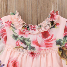 Load image into Gallery viewer, Cute Baby Girls Dress with  Flower Puff Sleeves A -line Dress For Baby Girls for Holiday Party
