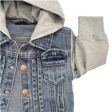 Load image into Gallery viewer, Hooded Denim Jacket - Grey
