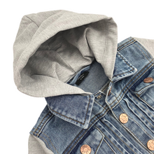 Load image into Gallery viewer, Hooded Denim Jacket - Grey
