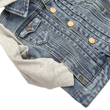 Load image into Gallery viewer, Hooded Denim Jacket - Grey
