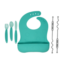 Load image into Gallery viewer, Travel Tether Bib+ Utensils
