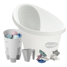 Load image into Gallery viewer, Shnuggle Newborn Bundle: Baby Bath &amp; Accessories Bundle - 5-Piece Set | Cozy Support, Easy Cleanup &amp; Sensory Fun
