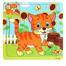 Load image into Gallery viewer, 38 Style Cartoon Wooden Puzzle Children Animal/ Vehicle Toy For  2-6 Year Baby Early Educational Toys for Kids

