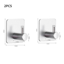 Load image into Gallery viewer, Adhesive Wall Hooks Mounted Door Key Cloth Coat Bathroom Robe Hanger Kitchen Hardware Rack Shelf Bag Hook Organizer For Hanging  Bathroom Toilet Sticky Hook

