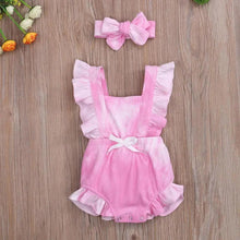 Load image into Gallery viewer, Baby Girl Ruffled Solid Color Sleeveless Backless Romper Jumpsuit Comfy Outfit Excellent Gift For Your Baby Girl
