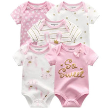 Load image into Gallery viewer, Baby Rompers Short Sleeve 100% Cotton Overalls Newborn Comfortable Clothes Super Soft Stretchable
