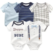 Load image into Gallery viewer, Baby Rompers Short Sleeve 100% Cotton Overalls Newborn Comfortable Clothes Super Soft Stretchable
