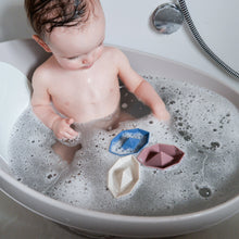 Load image into Gallery viewer, Baby Bathtime Essentials Bundle | Newborn Baby Bath with Support, Rinse Jug, and Ellie Bath Toy Scoop - Taupe
