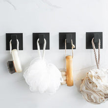 Load image into Gallery viewer, Black Self-Adhesive Wall Hooks For Hanging Keys Clothes Hanger Door Robe Hook Coat Rack Towel Holder Bathroom Accessories Matte Black Finish Wall Mount Coat Hat Door Hook Hanger Bathroom Accessories

