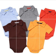Load image into Gallery viewer, Summer Baby Boy/Girl Turn-down Collar Rompers Infant Newborn Cotton Clothes Jumpsuit
