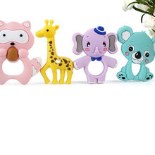 Load image into Gallery viewer, 2pcs Cartoon Baby Teether Animal Silicone Teether Raccoon Elephant Koala Giraffe  Baby Teething Toys Accessories Perfect Toy For Kids
