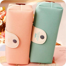 Load image into Gallery viewer, Candy Color Unique Design  PU Leather Metal Button Pencil Cases For Girls Cute Stationary Boy Pencil Pouch For Students
