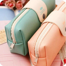 Load image into Gallery viewer, Candy Color Unique Design  PU Leather Metal Button Pencil Cases For Girls Cute Stationary Boy Pencil Pouch For Students
