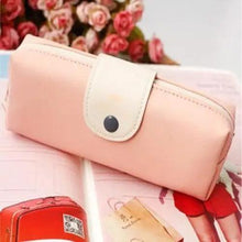 Load image into Gallery viewer, Candy Color Unique Design  PU Leather Metal Button Pencil Cases For Girls Cute Stationary Boy Pencil Pouch For Students
