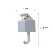 Load image into Gallery viewer, Cartoon Cat Hook Self Adhesive Dormitory Bedroom Door Hangers Hooks Key Umbrella Towel Cap Coat Rack Wall Animal Decoration Rack Non-Marking Hook Nail-Free Animal Hook Entrance Key Strong Sticking Hook
