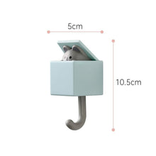 Load image into Gallery viewer, Cartoon Cat Hook Self Adhesive Dormitory Bedroom Door Hangers Hooks Key Umbrella Towel Cap Coat Rack Wall Animal Decoration Rack Non-Marking Hook Nail-Free Animal Hook Entrance Key Strong Sticking Hook
