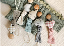 Load image into Gallery viewer, Handmade Modern Unique Baby Pacifier Chain Clip Cotton Cloth Plush Animal Toys Soother Nipples Holder For Baby
