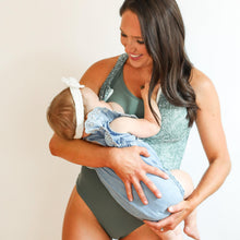 Load image into Gallery viewer, One Piece Zip Up Breastfeeding Swimsuit
