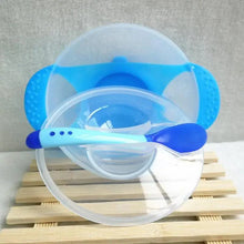 Load image into Gallery viewer, Children's Tableware Baby Learning Dishes With Suction Cup Assist Food Bowl Temperature Sensing Spoon Baby Feeding Bowl
