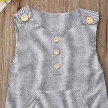Load image into Gallery viewer, Classic Newborn Baby Boy/Girl Cute One-piece Striped Sleeveless Romper Casual Buttons Jumpsuit For Kids
