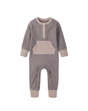 Load image into Gallery viewer, Colorblock Ribbed Romper - Graphite

